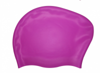 SKHA003 order ladies' long hair swimming caps make waterproof and non-slip pure silicone swimming caps design wear comfortable silicone swimming caps swimming caps clothing factory silicone 60G swimming caps price side view